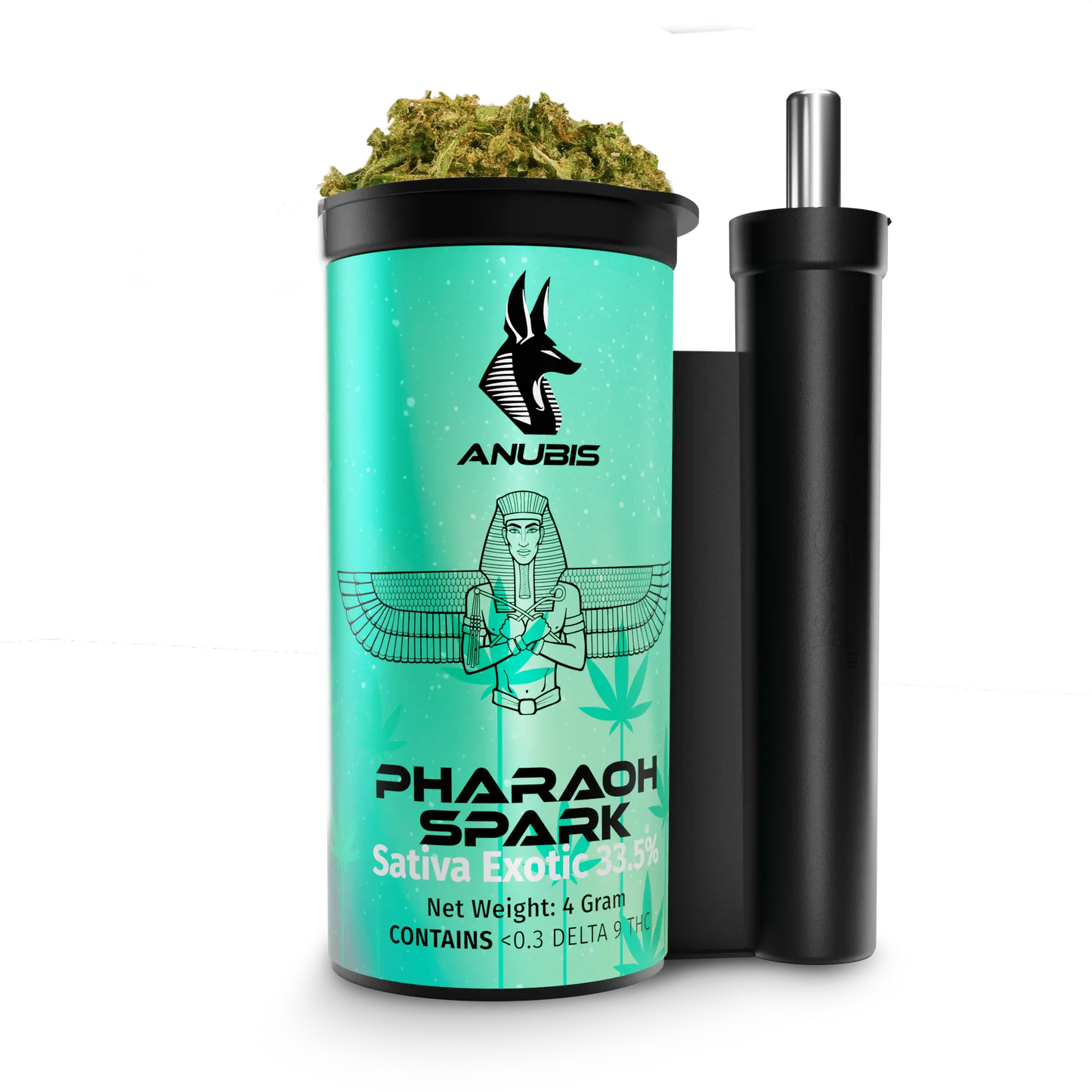 4 Pack Box - Anubis 4 Gram Flower Refill + One Hitter Pipe - THCA