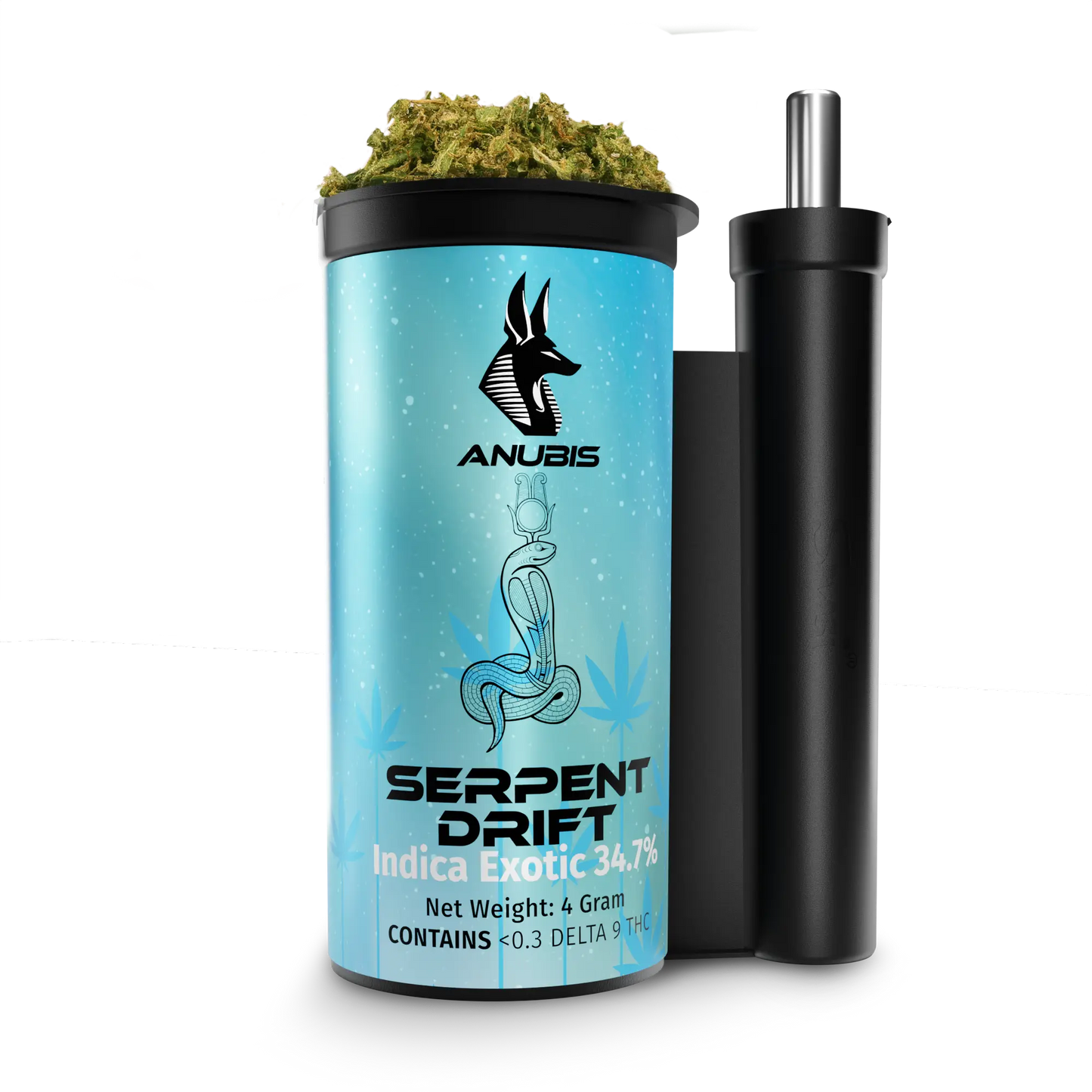 4 Pack Box - Anubis 4 Gram Flower Refill + One Hitter Pipe - THCA