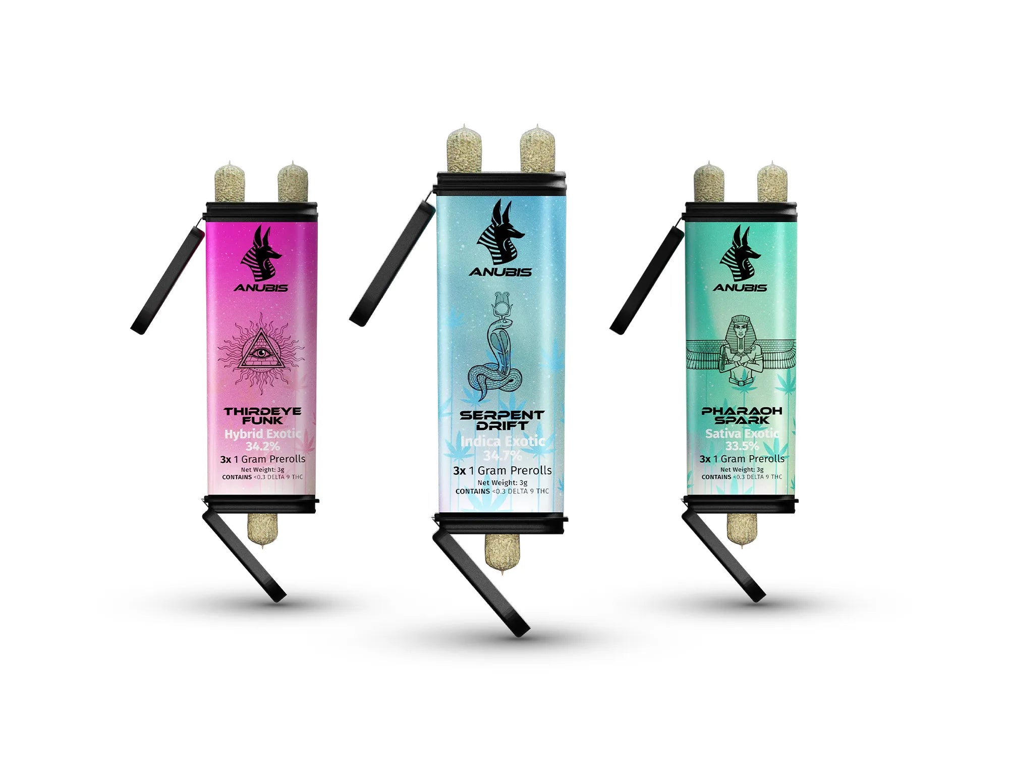 Anubis Exotic THCA Flower | 3X 1 Gram Pre-rolls