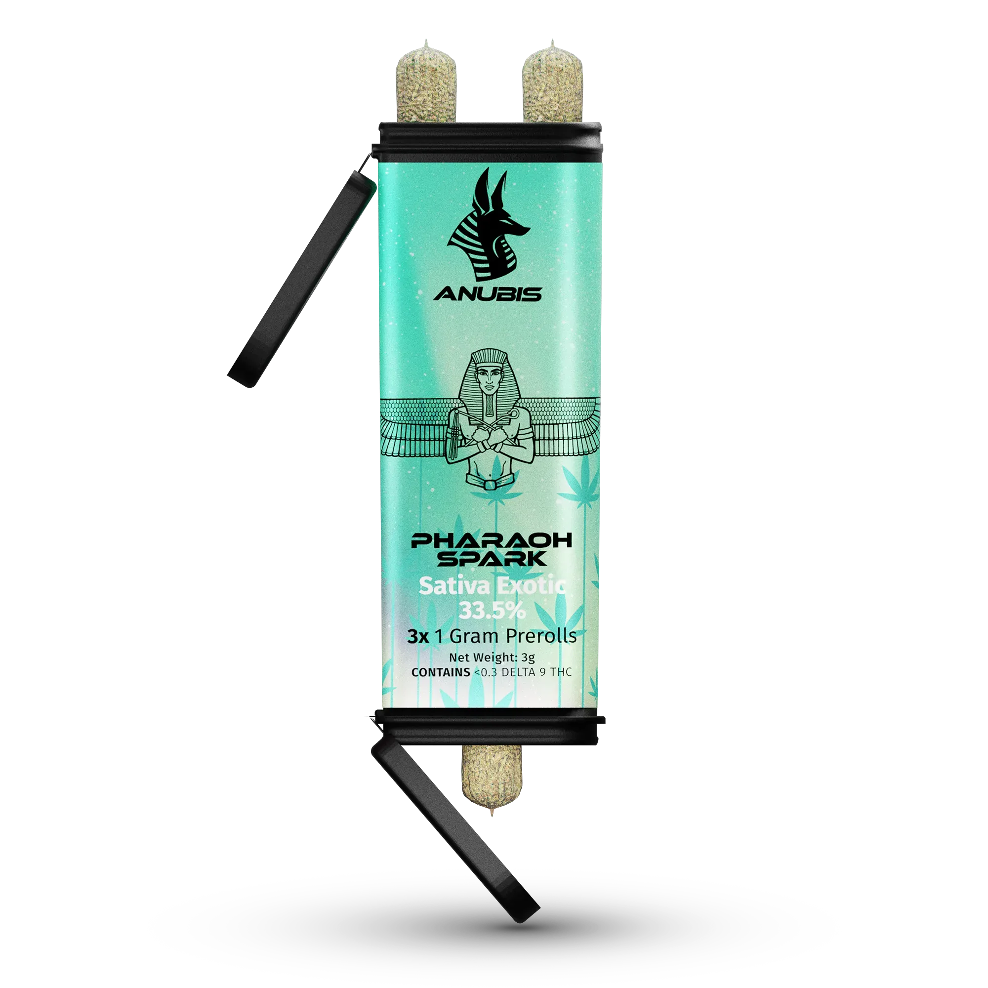 Anubis Pharaoh Spark - Sativa - 1 Gram 3X Pre-rolls - THCA