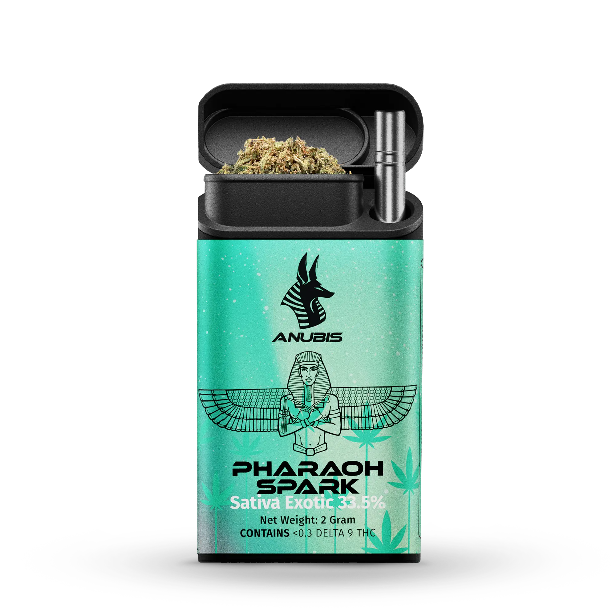 Anubis Pharaoh Spark - Sativa - 2 Gram One Hitter Dugout + Pipe - THCA